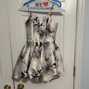 Elegant Floral Kids Dress in Pink and Black